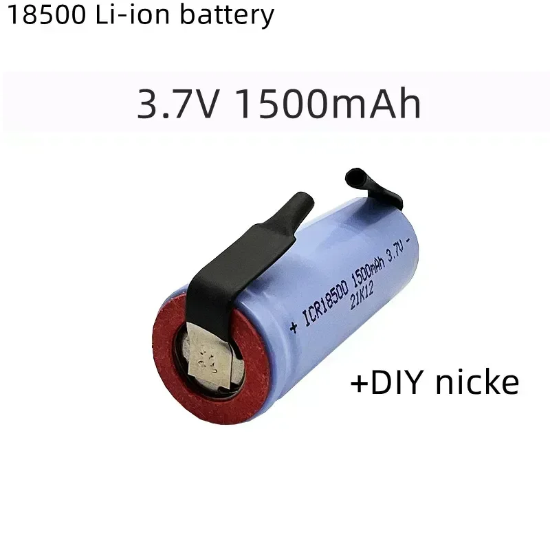Batterij Li-Ion Oplaadbaar 18500, 3,7V 1500mAh, Registrère en Grande Capité, + Feuille de Nickel à Faire soi