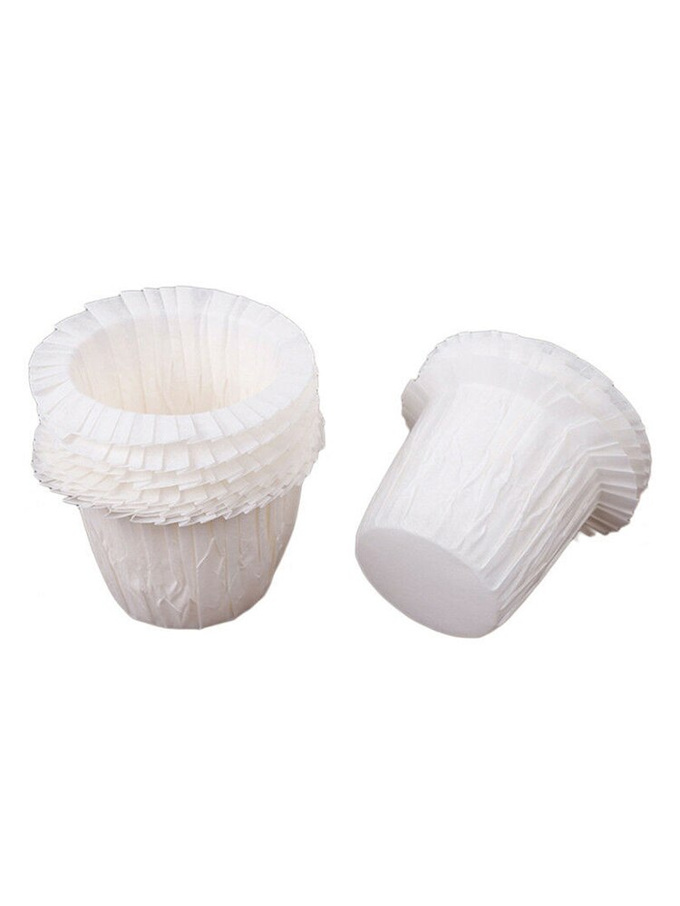 30x cupcake tulipan sager engangspapir kopper fest bagning muffins dekor indpakningspapir: Hvid