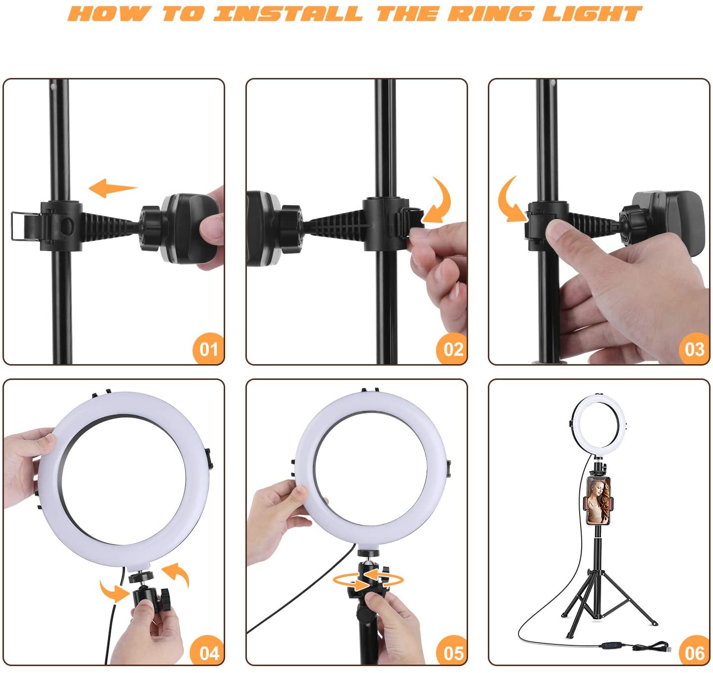 Led-ringlicht schreibtischlicht außendurchmesser 10.2 zoll aufnahmelicht usb-aufladung selbstporträtlicht selbstporträtständer