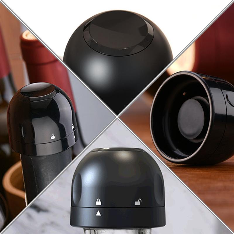 2 pièces Mini bouchon de bouteille de Champagne de vin mousseux ABS Durable de alimentaire noir