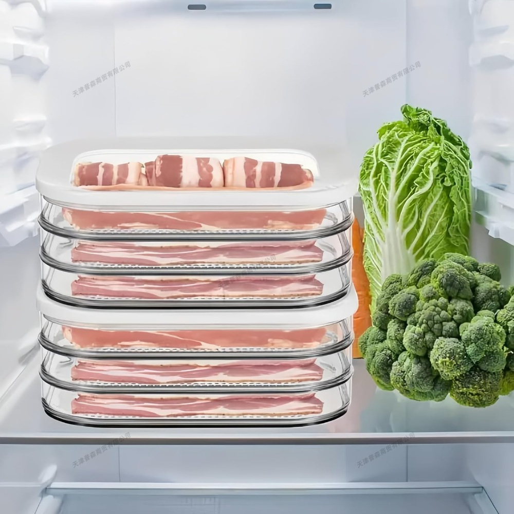 Stapelbarer Mittagessen-Fleischbehälter für Höhle Kühlschrank, Lebensmittel-Aufbewahrungsbox mit Deckel, Delikatessen-Fleisch-Aufbewahrungsbehälter für sterben Kühlschrank-Kälteaufbewahrung