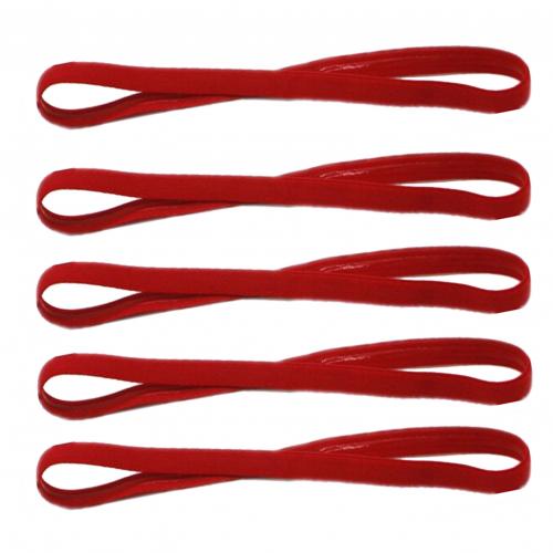 Bandas para el pelo para hombre y mujer, cinta para el pelo de Color caramelo, cinta deportiva antideslizante para correr, banda elástica de goma para el sudor, accesorios para el cabello de fútbol, 5 uds.: Rojo