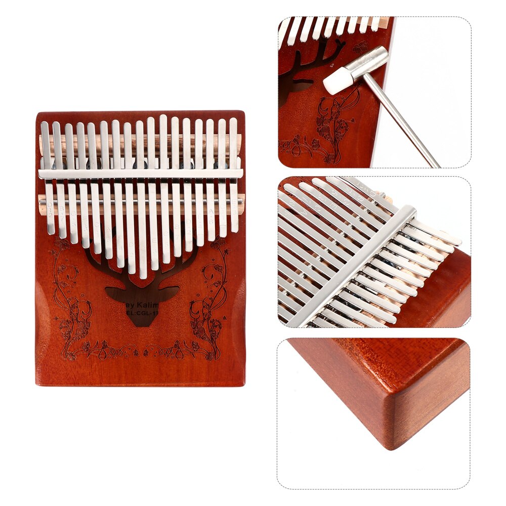 Thumb Piano 17 Keys Houten Kalimba Mbira Beginner ... – Grandado