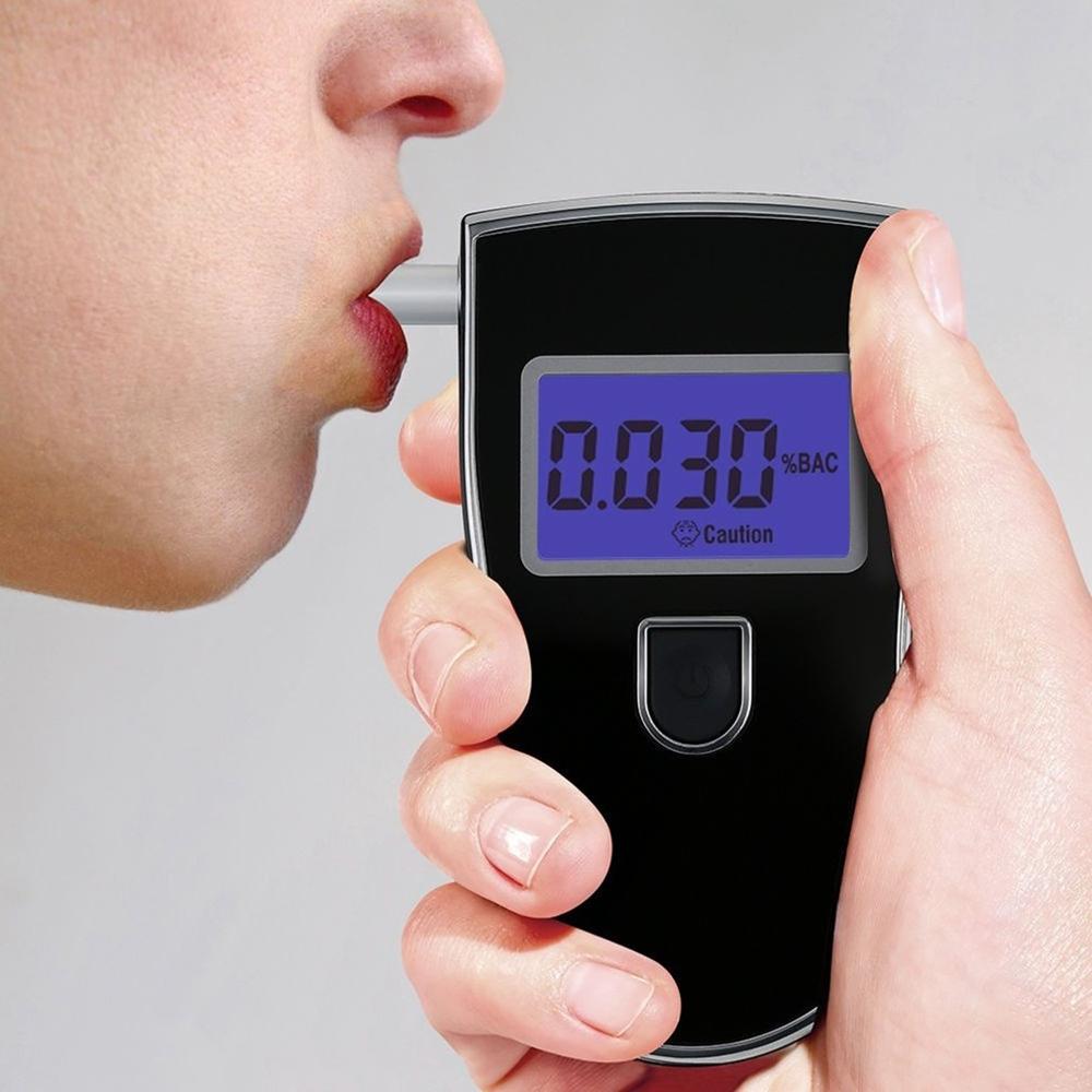 Portable Police Analyzer Detector Practical Digital LCD Alcohol Sensor Breath Tester with 5 Disposable Mouth Pieces