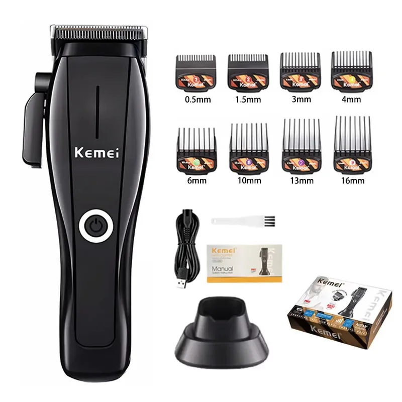 Kemei KM-2286 KM-2295 Fabrikant Elektrische Tondeuse Professionele Kapper Tondeuse voor Mannen Draadloze Snijmachine Kit: Oranje