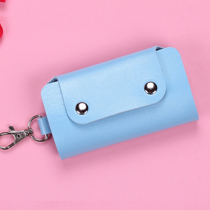 Key Wallets for Women Men 6 Rings Keys Holder Organizer Manager Faux Leather Buckle Key Wallet Purse Car Keychain for Women Men: Blue