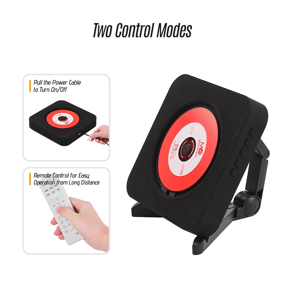 Portable wall-mounted CD player music amplifier audio with remote control support BT / USB / FM mode multiple models plug