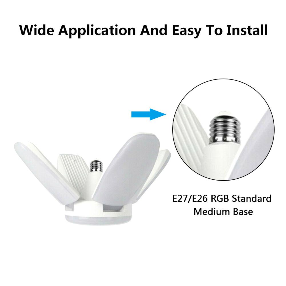 80W 8000lm LED Ceiling Lamp Deformable E27/E26 Lamp Worklight 360 Degrees Angle Adjustable Foldable Fan Blade LED Pendant Light