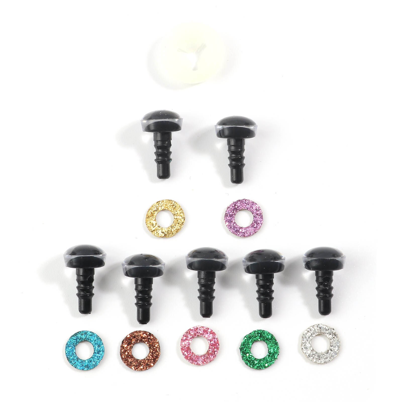 20 sets plastic doorzichtige trapezium veiligheid speelgoed ogen glitter speelgoed pop ambachten teddybeer poppen knuffel maken van dieren accessoires