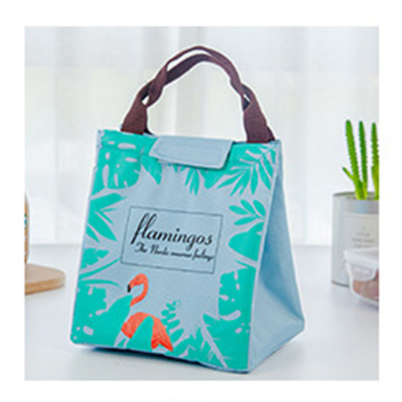 Flamingo tote picknicktassen lunchbox waterdichte thermische isolatie opbergdoos mannen vrouwen kinderen outdoor kamperen strand picknickmand: Blauw