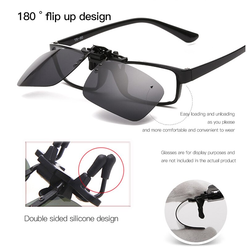 Zonnebril Clip Twee Kleine Clip Gepolariseerde Zonnebril Clip Lichtgewicht Bijziendheid Glazen Spiegel Clip Zonnebril Heren