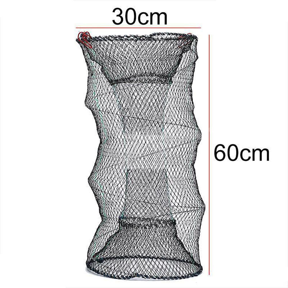 Lobster Catcher Trap Accessories Equipment Collapsible Prawn Tackle Outdoor Eel Crayfish Shrimp Cast Fishing Net Cage: 30x60cm