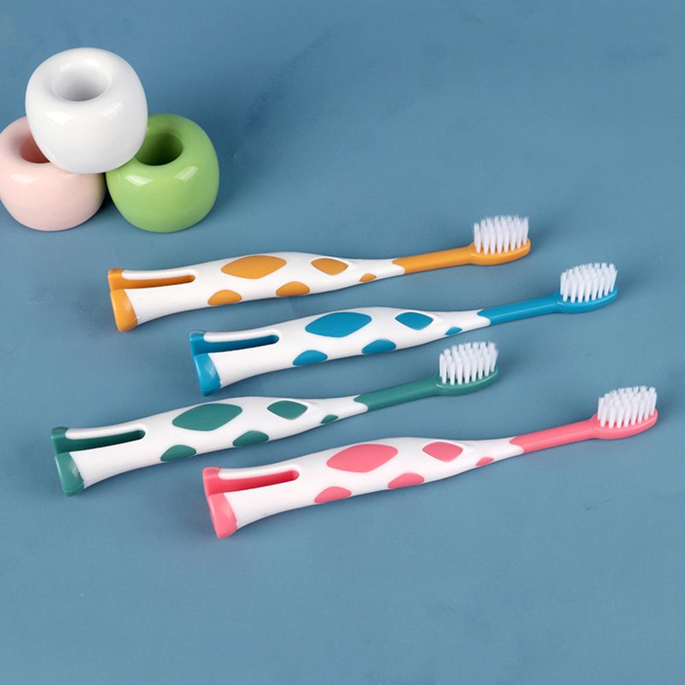 Cepillo de dientes con dibujos animados para cuidado de los dientes, súper fino, suave, 4 Uds.
