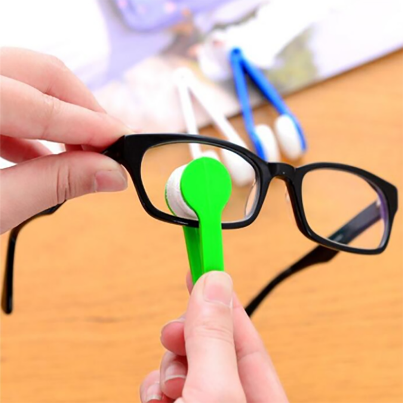 Mini to-side briller børste mikrofiber briller renere briller rengøring gnid renere briller renere børste skærm gnidning