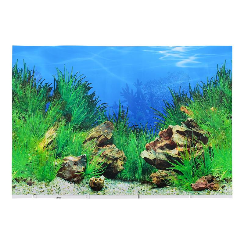 Seascape Background Sticker 3D Double-Sided Aquarium Sticker Wall Decal Fisk Tank DIY Decor Sticker Background