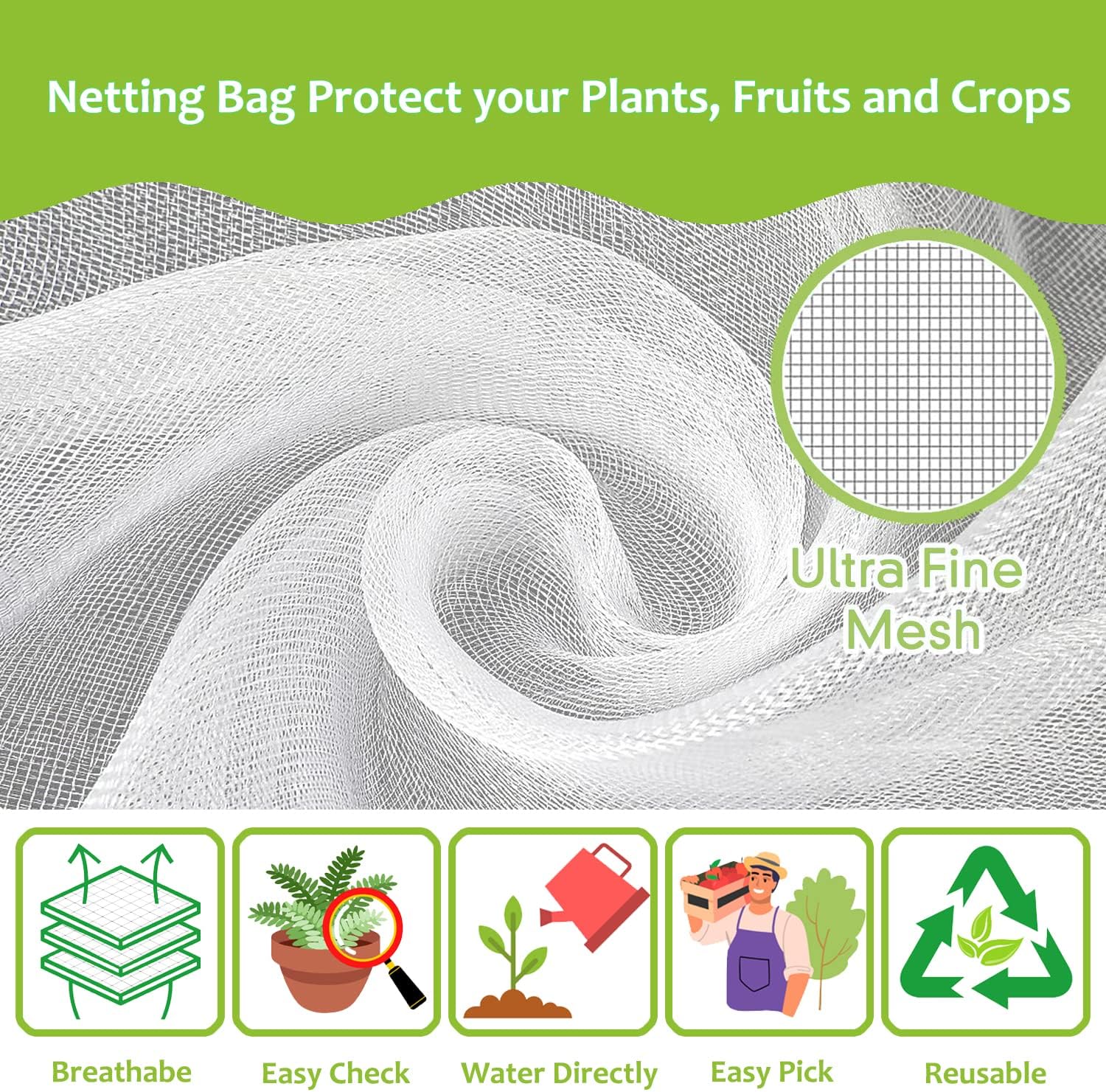 2 mallas protectoras para plantas, para tomates, para jardín, para protegerlas de insectos, aves y verduras.