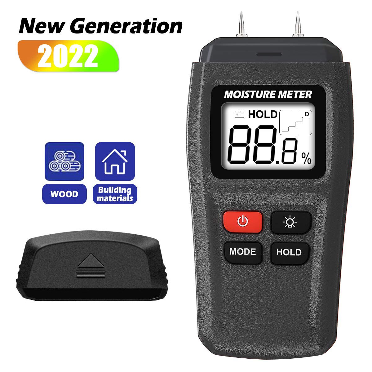 0~99.9% Digital Wood Moisture Meter Hygrometer Timber Damp Detector Tree Density Digital Wood Humidity Tester Wall Hygrometer