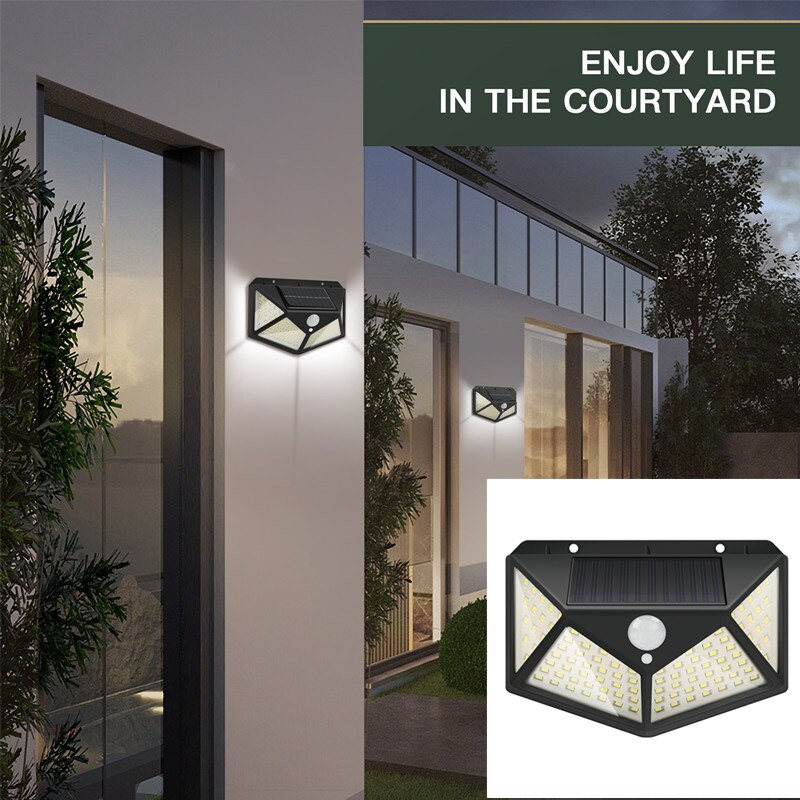 Solar Led Light Outdoor Outdoor Verlichting Waterdicht Straat Lamp Led Met Pir Motion Sensor Led Exterieur Voor Fairy Tuinverlichting