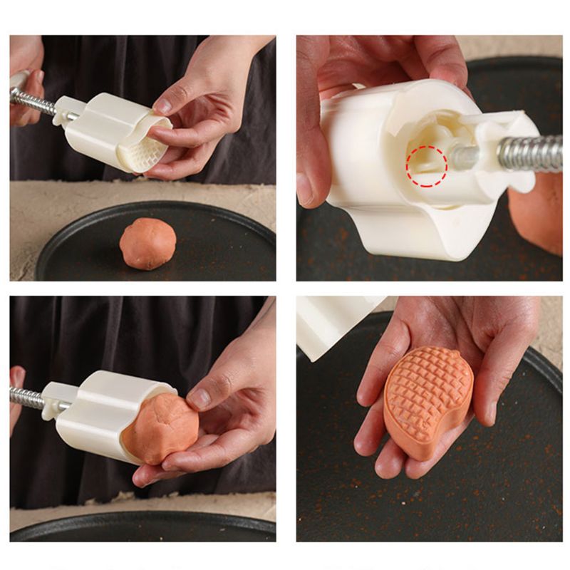 Mooncake Press Malls, Mid-Autumn Festival Mooncake Mould Maker Cookie Stempels Gebak Tool Mooncake Mold Set, Hand Druk Maan Cake Mould voor Bakken DIY Cake Koekje Biscuit Dessert