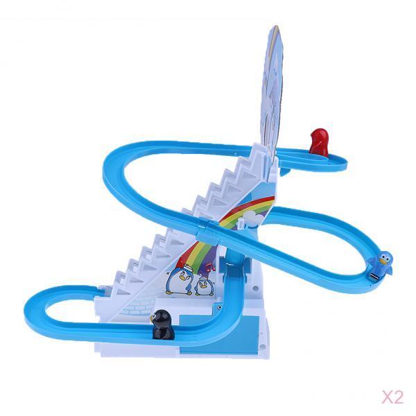 2xElectric Pinguin Treppen Steigen Spuren mit Licht Musik Lustige freundlicher Spielzeug
