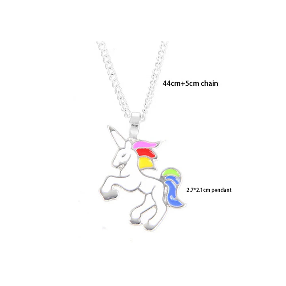 Modeschmuck Tier Pferd Einhorn Cartoon Emaille Einhorn Anhänger Halskette für Frauen Mädchen Kinder Kinder