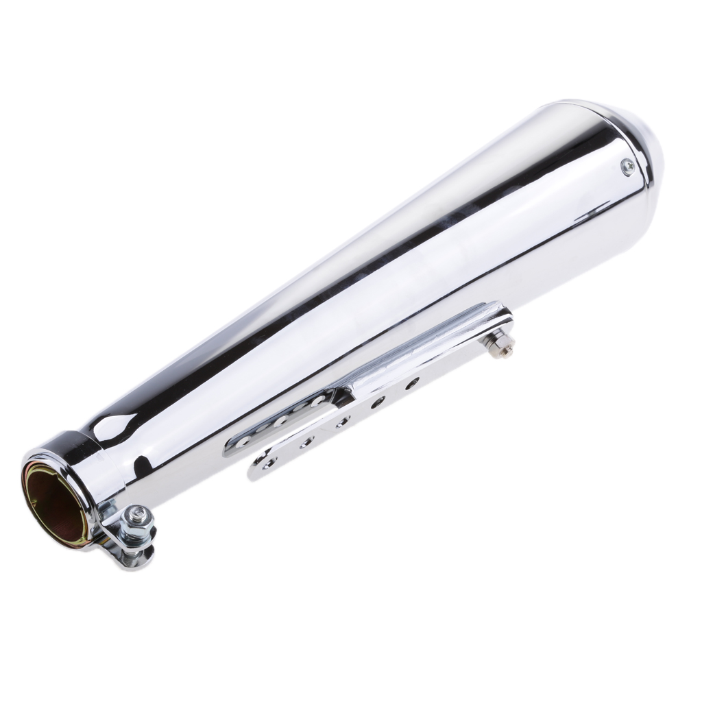 Universal Chrome Tapered Shorty Motorcycle Modified Exhaust Pipe Muffler Baffles For Motorcycle Silver