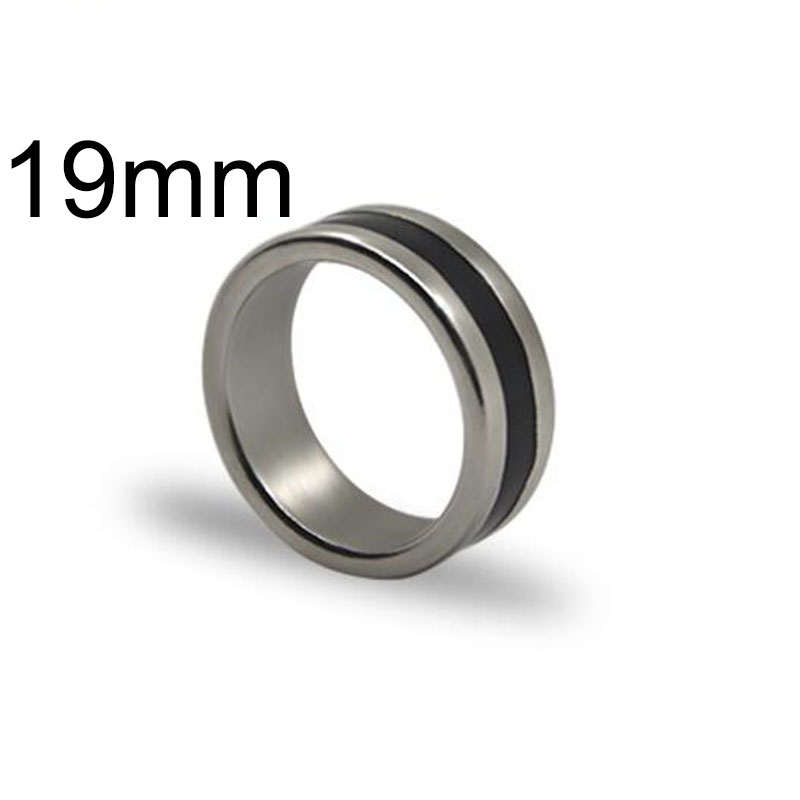 Zilver Sterke Magnetische Ring Pk Ring(18/19/20Mm Beschikbaar) goocheltrucs Close Up Stage Magia Ring Magie Illusie Gimmick Props: Black Chain 19mm
