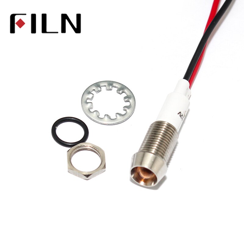 10mm Red Yellow Blue Green LED Metal Indicator Light Waterproof IP67 Signal Lamp 3V 5V 6V 9V 12V 24V 110V 220V White Pilot Seal