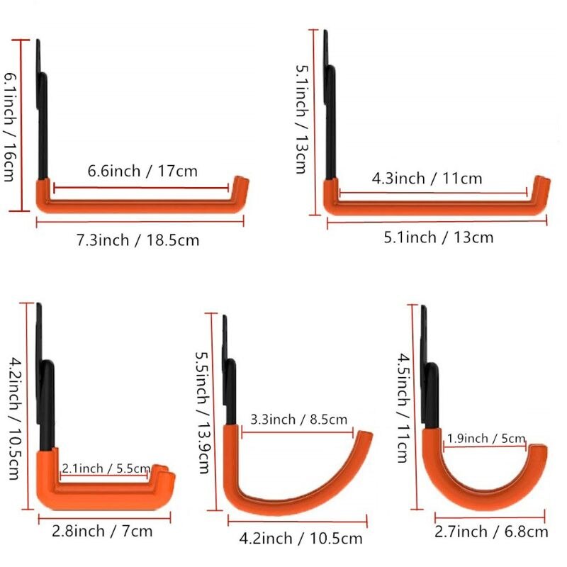 8 Pack Garage Storage Hooks Hangers Heavy Duty Wall Mount Garage Organizer Kits