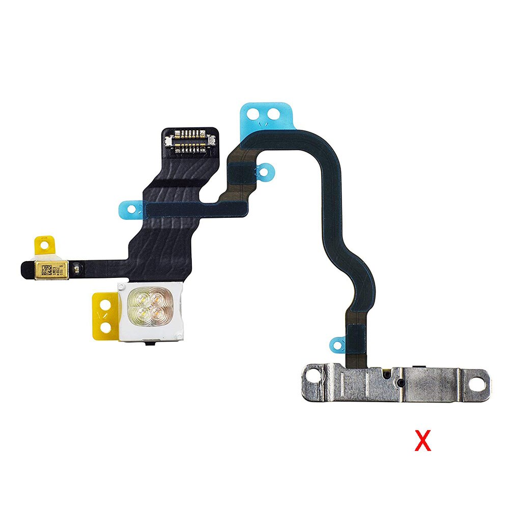 Power Knop Aan/Uit Schakelaar Flash Licht Mic Flex Kabel Vervangende Onderdelen Voor Iphone X Xr Xs Max