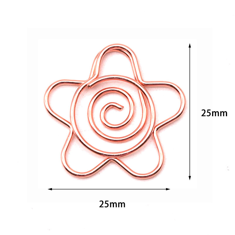 Plum Blossom Shaped Paper Clip Metal Special Paper Clips Office Paper Pins Stationery For School Supplies Office Accessories