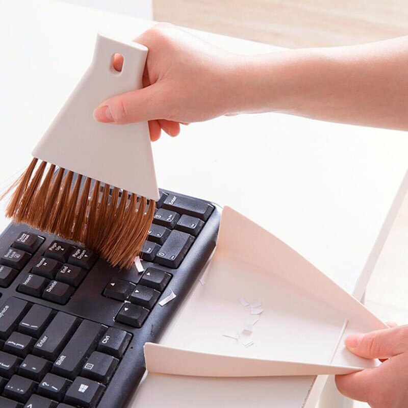 Mini Desktop Broom Set Household Cleaning Tool Practical Computer Desk Narrow Gap Dust Removal Cleaning Tool Office Clean Brush
