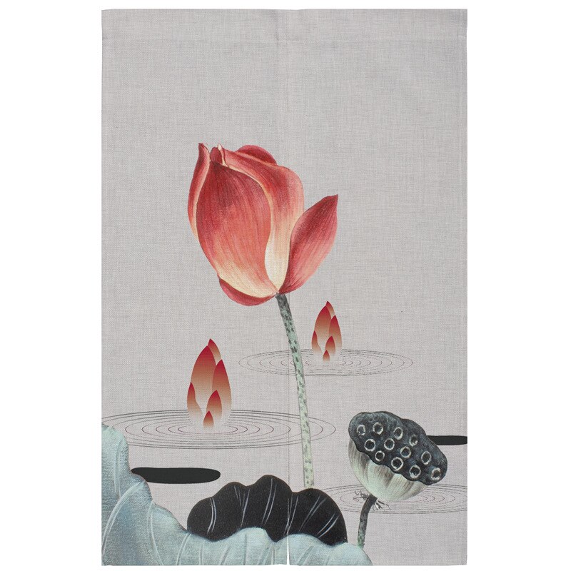 Chinese Stijl Lotus Deur Gordijn Slaapkamer Partitie Restaurant Deur Decoratie Badkamer Half Gordijn Feng Shui Gordijn: 05 / 85x120cm