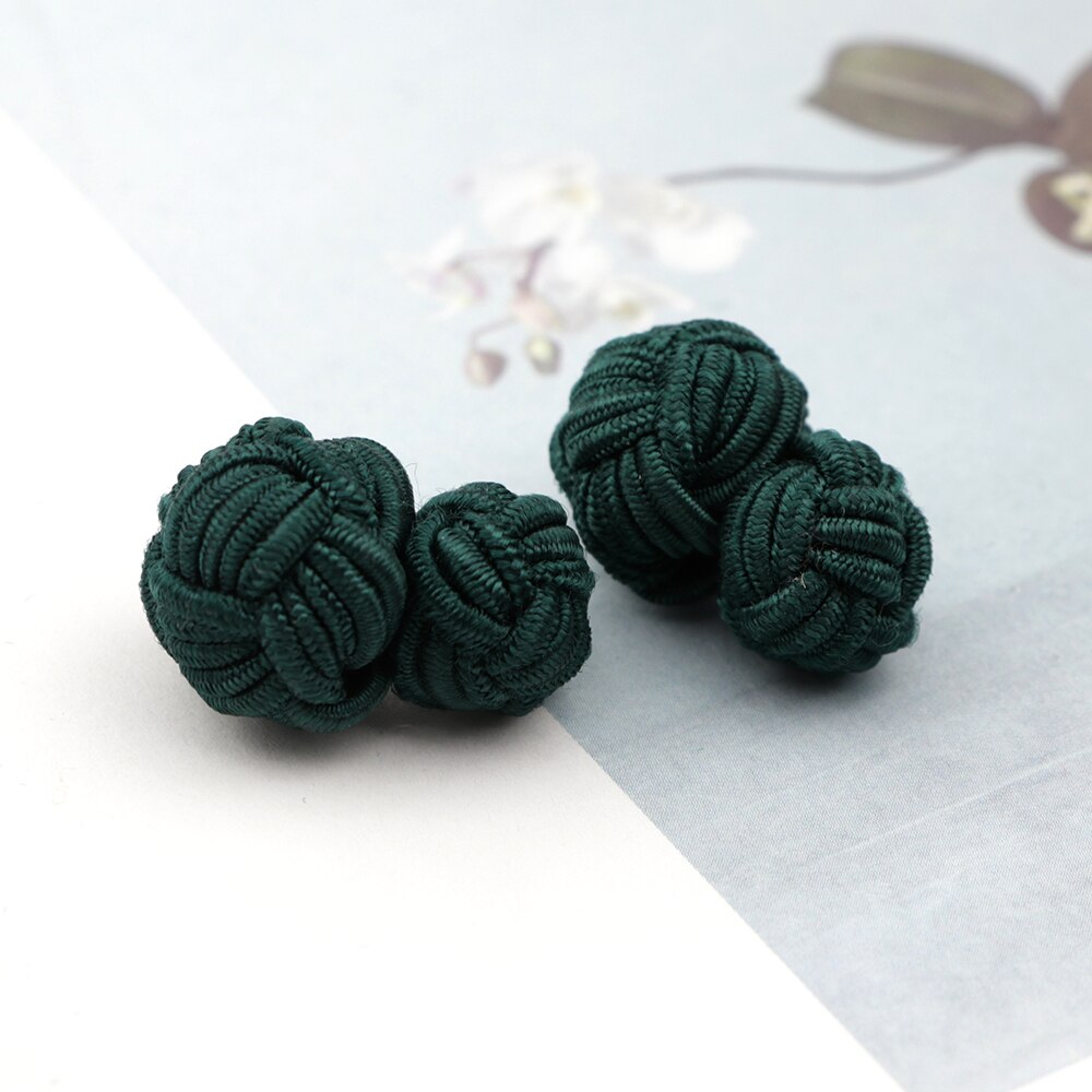 Kleurrijke Dubbele Touw Bal Knoop Manchetknopen Effen Kleuren Gevlochten Handgemaakte Elastische Upscale Mannen Klassieke Manchetknopen Voor Mannen: 23