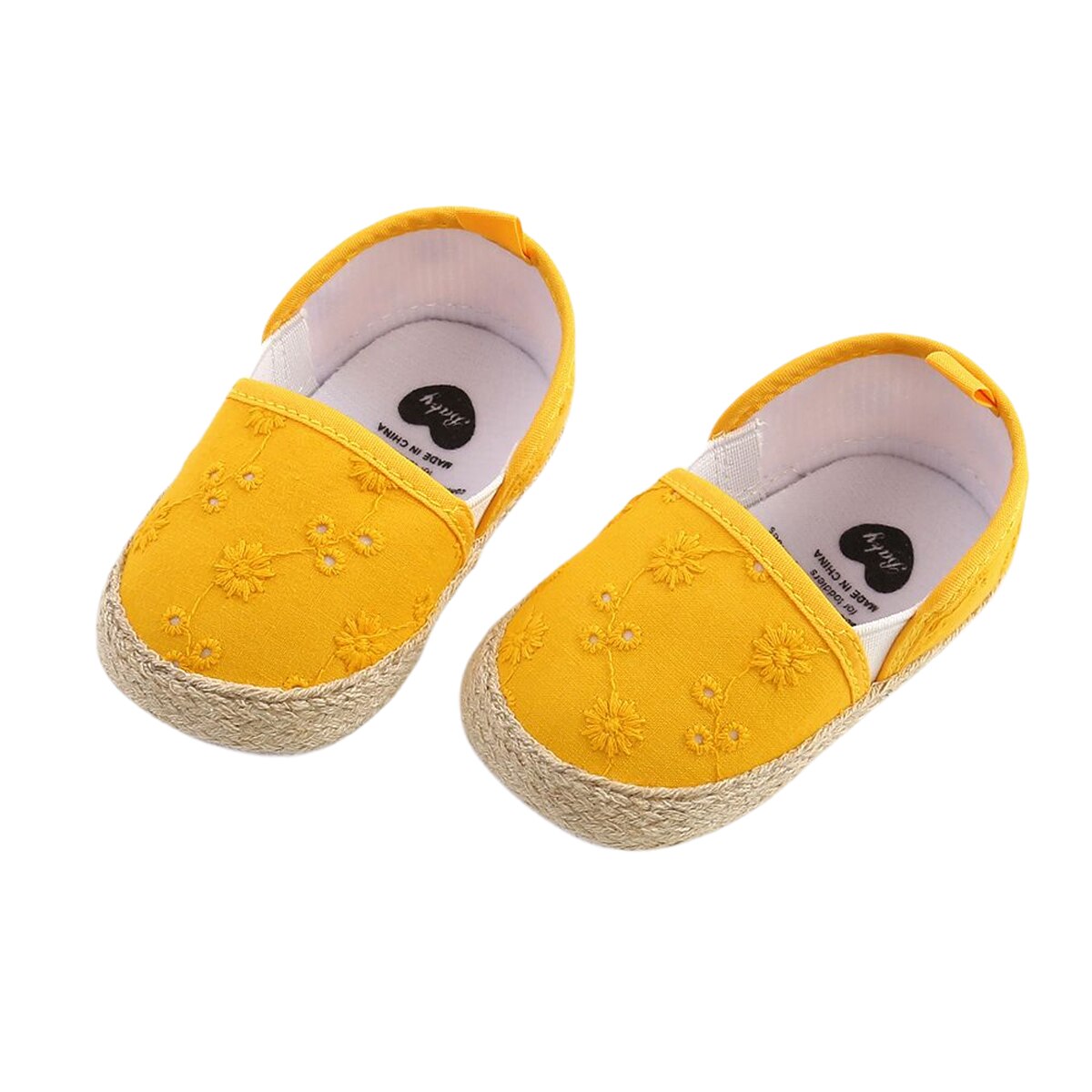 Unisex babysko første sko babyvandrere småbørn første rullator baby pige børn blød gummisål babysko strik støvler antislip: Gul / 13-18 måneder