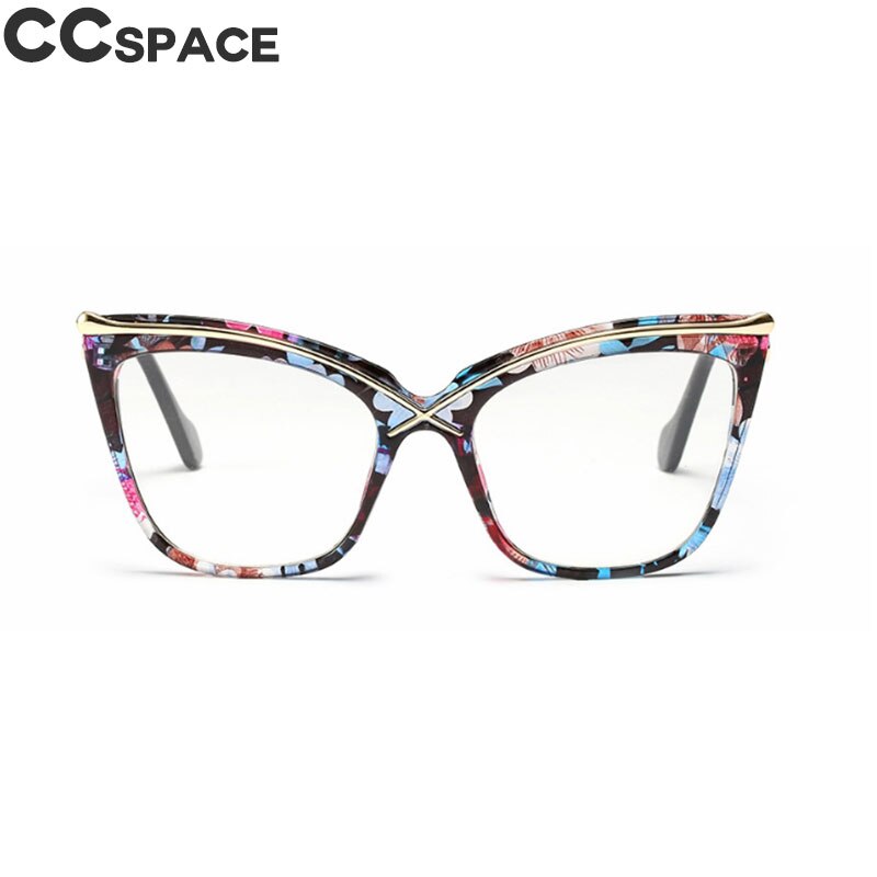 45124 Ladies Unique Cat Eye Glasses Frames Women Brow Line Metal Optical EyeGlasses Eyewear