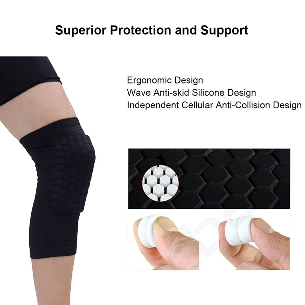 Genouillères de basket-ball, manchon en accent d'abeille, orthèse élastique, équipement de protection, rotule, mousse, support, volley-ball, 1 pièce