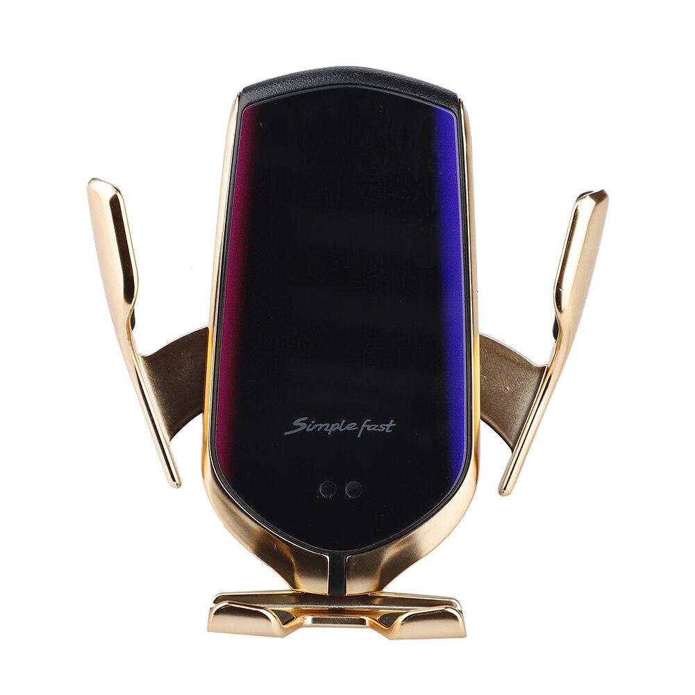 Wireless Car Charger R2 10W Auto Clamp Fast Charging Infrared Induction Car Phone Holder Mount for iPhone Huawei Samsung: Gold