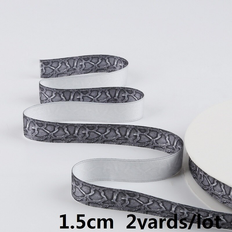 Valitse koko 1.5-4cm käärmeennahkanauha seksikäs tyyli puuvilla/polyesteri koristenauha vaatekasseihin kengät kodin sisustus: 1.5cm tummanharmaa