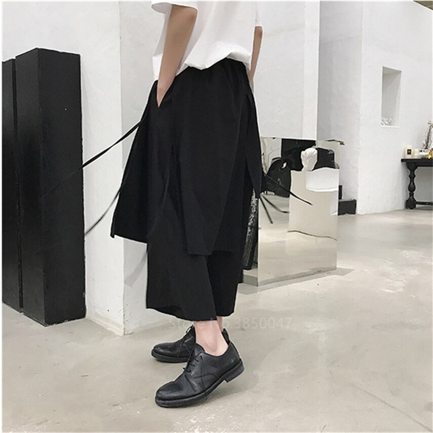Pantalones bombachos japoneses para hombre, pantalón Vintage holgado para correr, pantalones cruzados Haori, pantalones de entrepierna, pantalones de camal ancho, disfraz de Samurai de talla grande