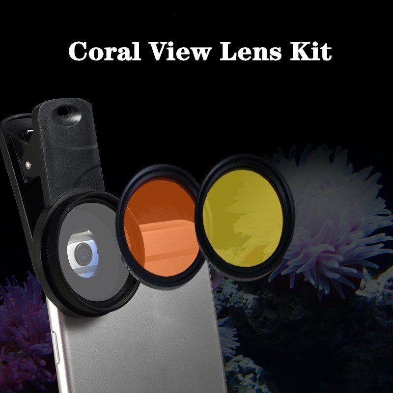 Aquarium Coral Lens Filter Kits Fish Tank Marine Saltwater Coral Reef Lens Phone Filters Lens Macro Lens Fish Aquatic Terrarium