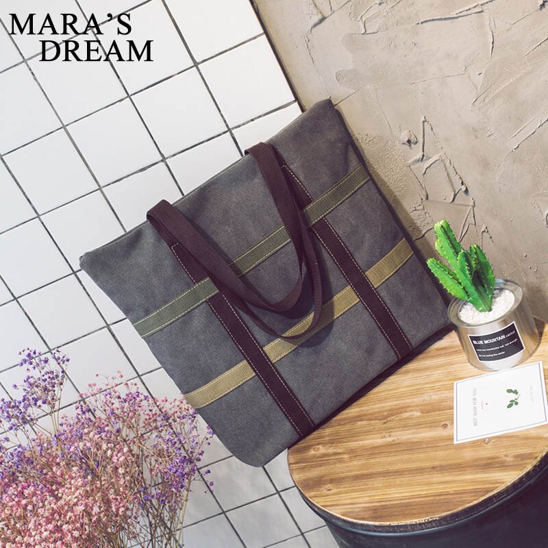 Mara's dream effen canvas toilettas casual wilde schoudertas splicing trend tas