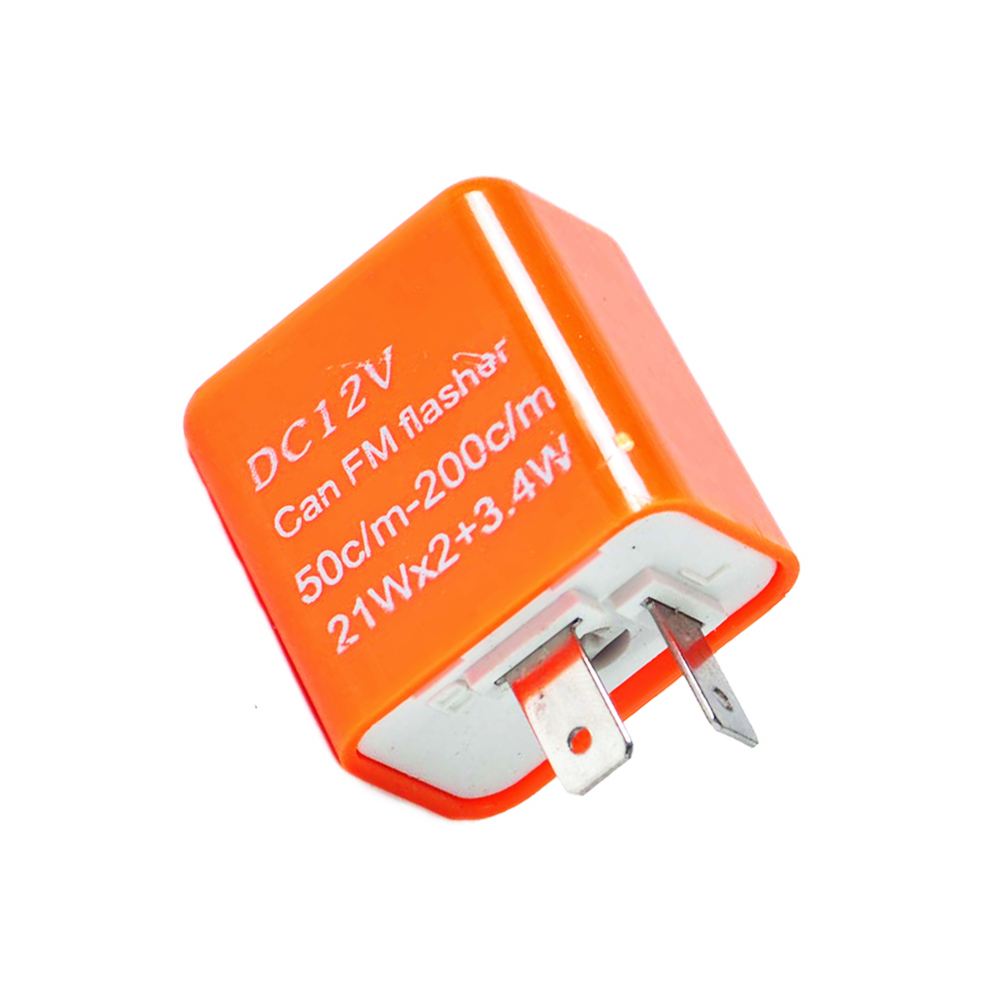 Richtingaanwijzer Relais Voor Led Lampen 2-Pin 12 V Met Knipperende Frequentie Aanpassing, Universele Richtingaanwijzer Relais: Orange