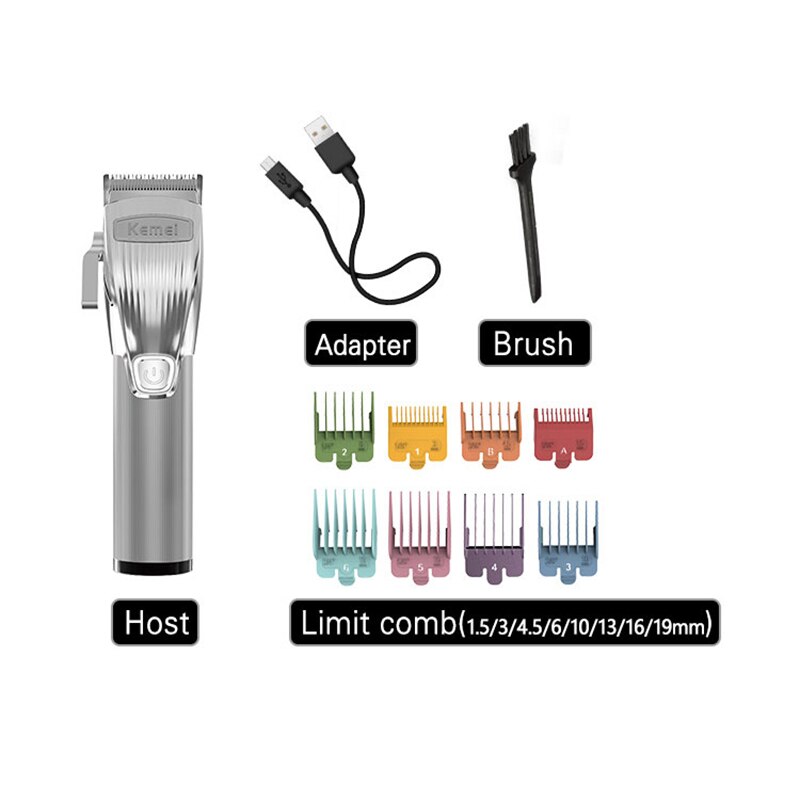 Kemei elektrische knipmachine voor heren, tondeuse, trimmer, tondeuse, kapper, kortharig, man