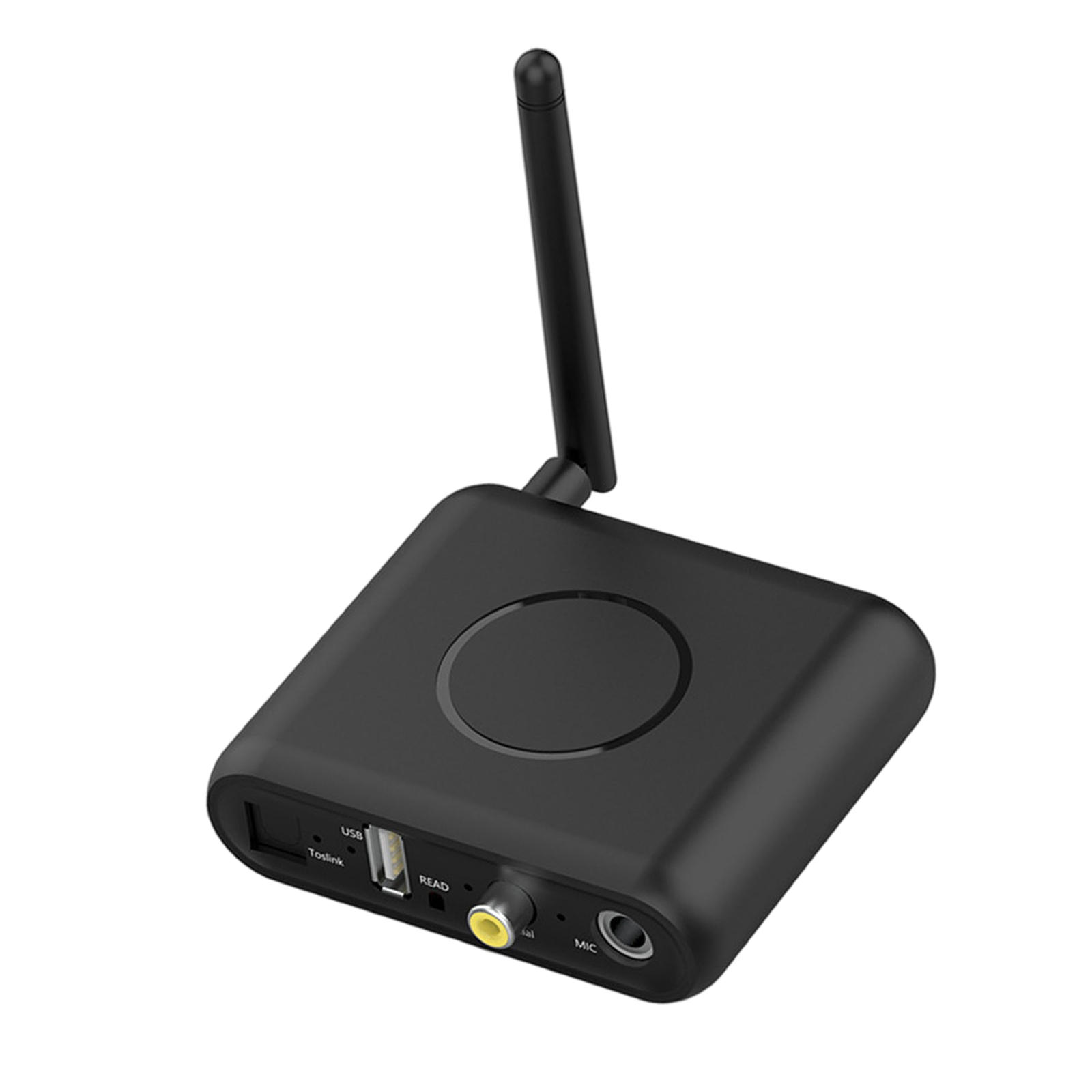 Wireless Bluetooth 5.0 Digital to Analog Audio Converter Remote Control Audio DAC Decoder Adapter RCA &amp; 3.5mm Black