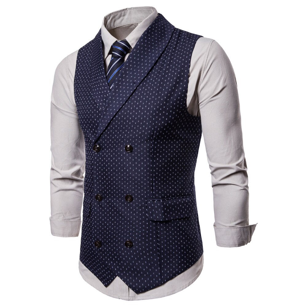 Seenimoe Mens formell Blazer westen lässig Zweireiher V-ausschnitt M-4XL Männlichen England Stil Gedruckt lässig Blazer Westen