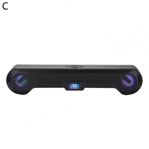 For PC Laptop Theater TV Speaker AUX 3.5mm Loudspeaker TV Sound Bar Wired and Wireless Bluetooth5.0 Home Surround SoundBar: C