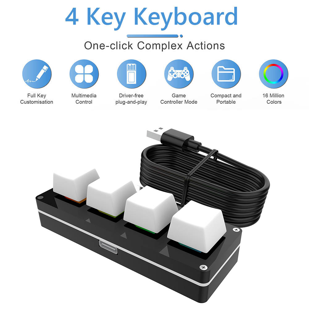 Ammtoo Programming Macro Custom Keyboard 12 Key 3 Knobs RGB 18 Character One Key Password Copy Paste Mechanical Hotswap Keypad: CAROL