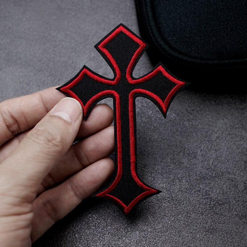 Red Cross Patch Pattern Oxblood Red Cross Patch Size:7.0x10cm Embroidery A... – Vicedeal