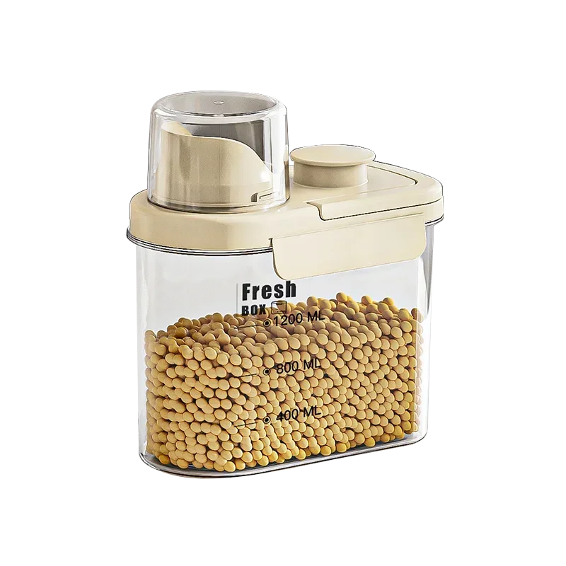 Airtight Food Storage Containers Plastic Cereal Dispenser Grain Storage Tank Kitchen Storage Tank Moisture-Proof Mold Proof: Red